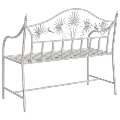 Garden Bench Antique White 104 x 52.5 x 89 cm Steel