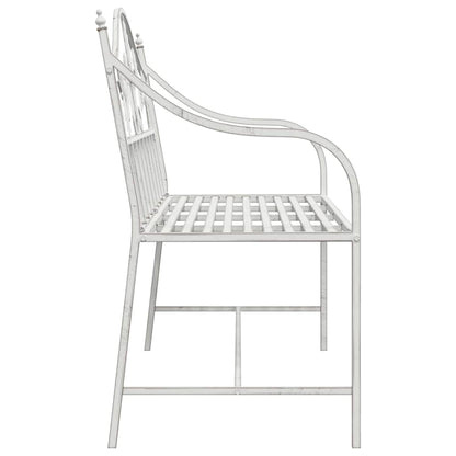 Garden Bench Antique White 104 x 52.5 x 89 cm Steel