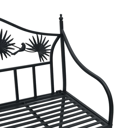 Garden Bench Black 104 x 52.5 x 89 cm Steel