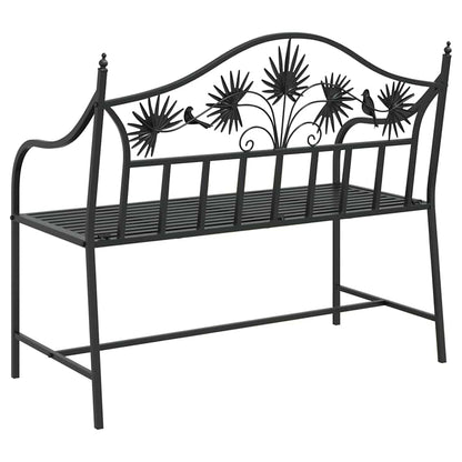 Garden Bench Black 104 x 52.5 x 89 cm Steel