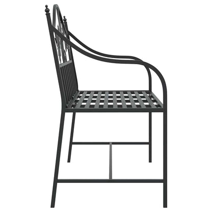 Garden Bench Black 104 x 52.5 x 89 cm Steel