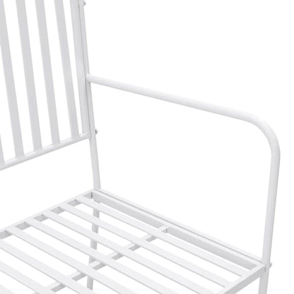 Garden Bench Plain White 103.5 x 51.5 x 90 cm Steel