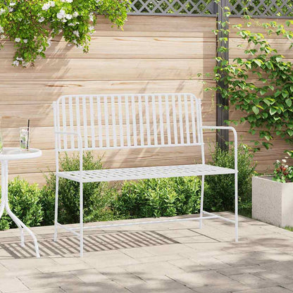 Garden Bench Plain White 103.5 x 51.5 x 90 cm Steel