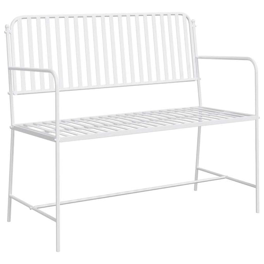 Garden Bench Plain White 103.5 x 51.5 x 90 cm Steel
