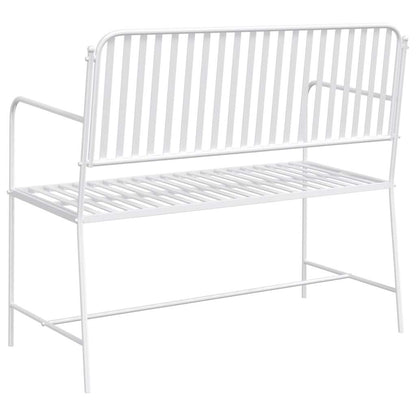Garden Bench Plain White 103.5 x 51.5 x 90 cm Steel