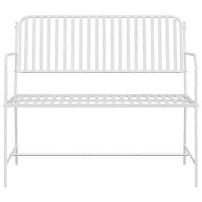 Garden Bench Plain White 103.5 x 51.5 x 90 cm Steel