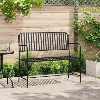 Garden Bench Black 103.5 x 51.5 x 90 cm Steel