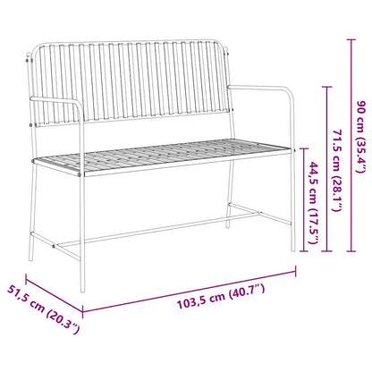 Garden Bench Black 103.5 x 51.5 x 90 cm Steel