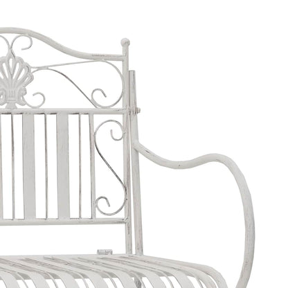 Garden Bench Antique White 103.5 x 59 x 89 cm Steel