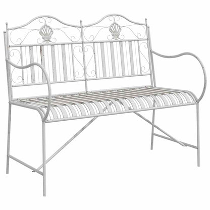 Garden Bench Antique White 103.5 x 59 x 89 cm Steel