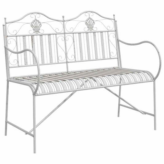 Garden Bench Antique White 103.5 x 59 x 89 cm Steel