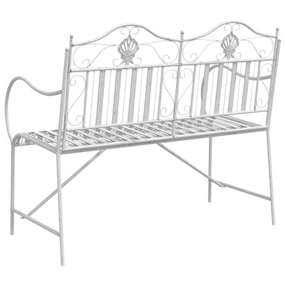 Garden Bench Antique White 103.5 x 59 x 89 cm Steel