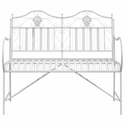Garden Bench Antique White 103.5 x 59 x 89 cm Steel