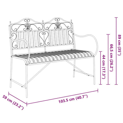 Garden Bench Antique White 103.5 x 59 x 89 cm Steel