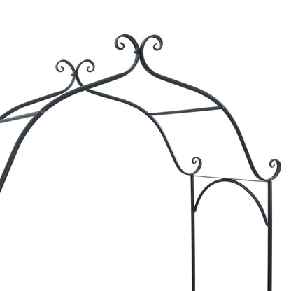 Garden Bench Black 121 x 48 x 200 cm Steel