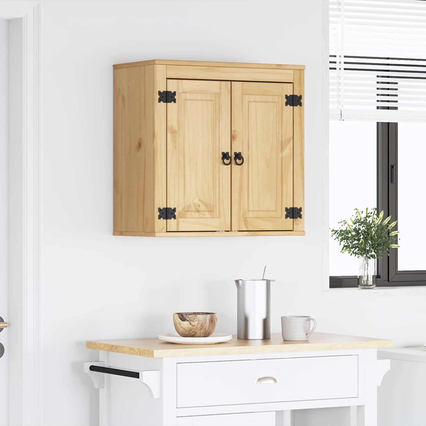 Cabinet SKI Honey Brown 60 x 32 x 60 cm Solid Pine Wood