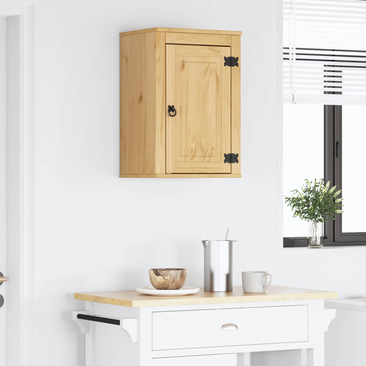 Cabinet SKI Honey Brown 40 x 32 x 60 cm Solid Pine Wood