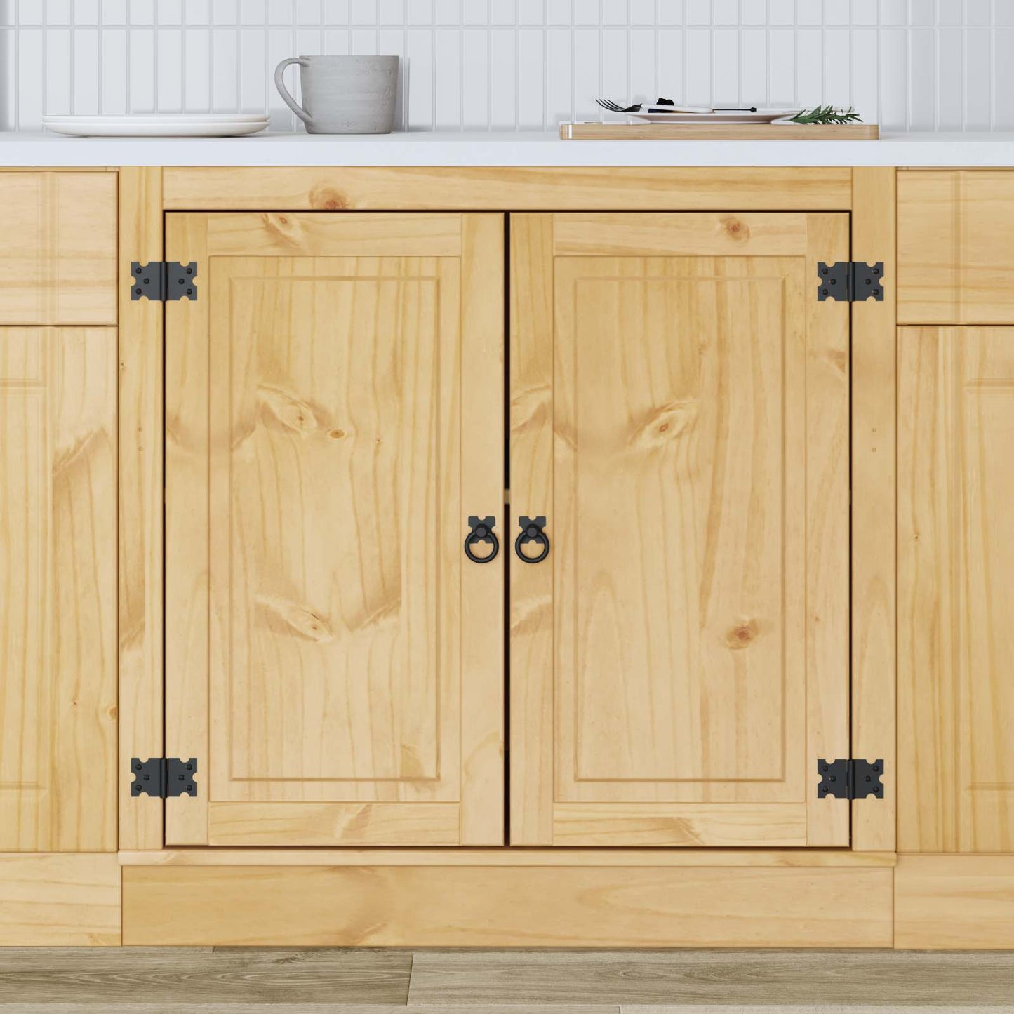 Cabinet SKI Honey Brown 80 x 46 x 81.5 cm Solid Pine Wood
