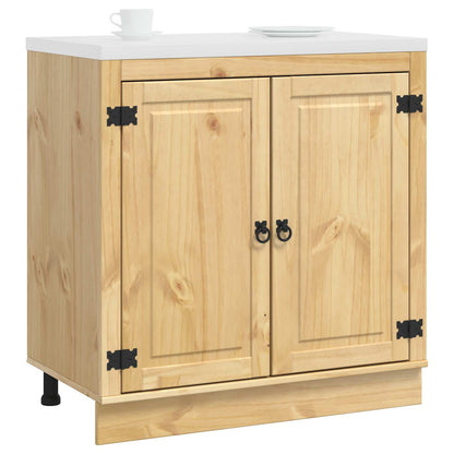 Cabinet SKI Honey Brown 80 x 46 x 81.5 cm Solid Pine Wood