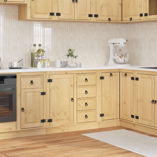 Cabinet SKI Honey Brown 80 x 46 x 81 cm Solid Pine Wood