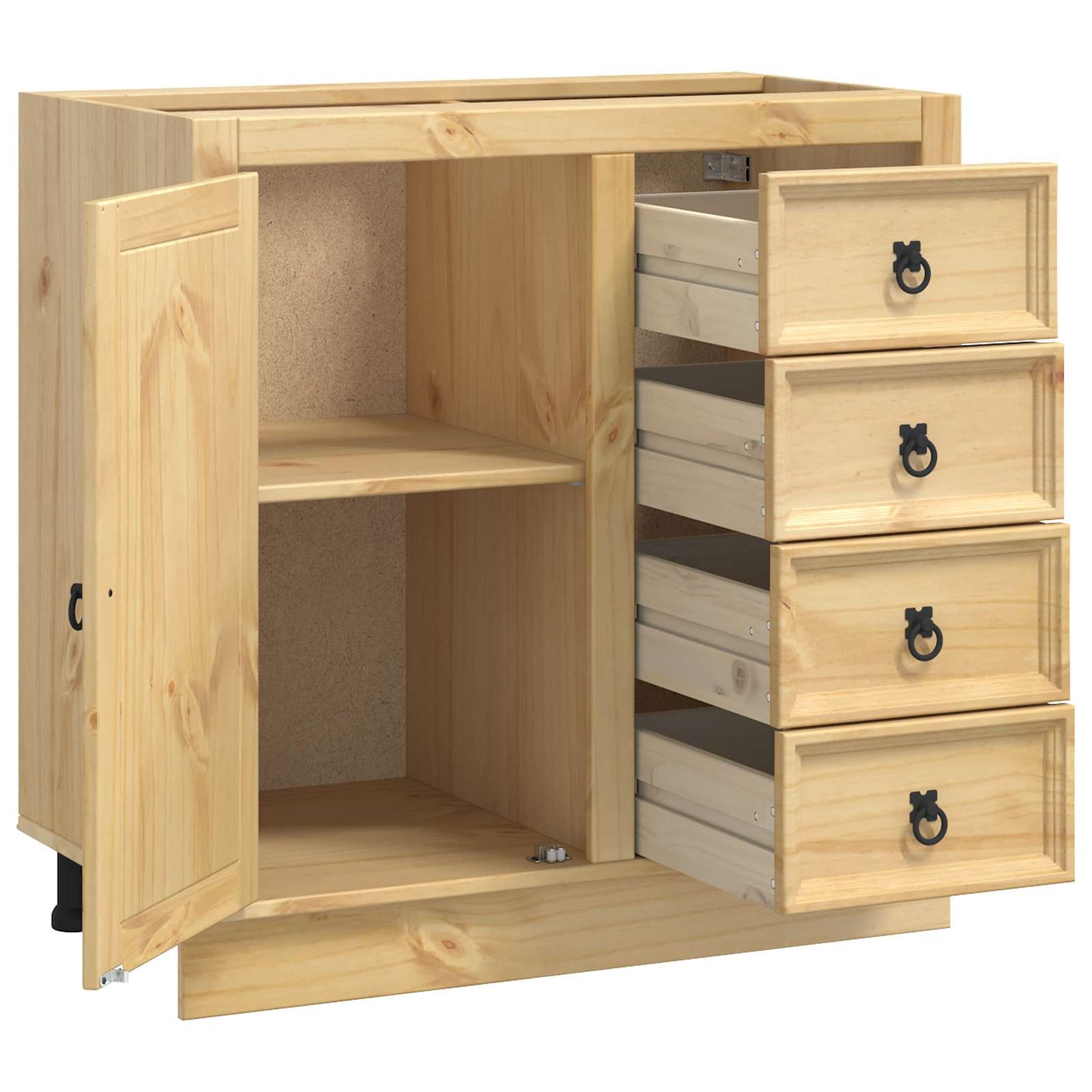 Cabinet SKI Honey Brown 80 x 46 x 81 cm Solid Pine Wood