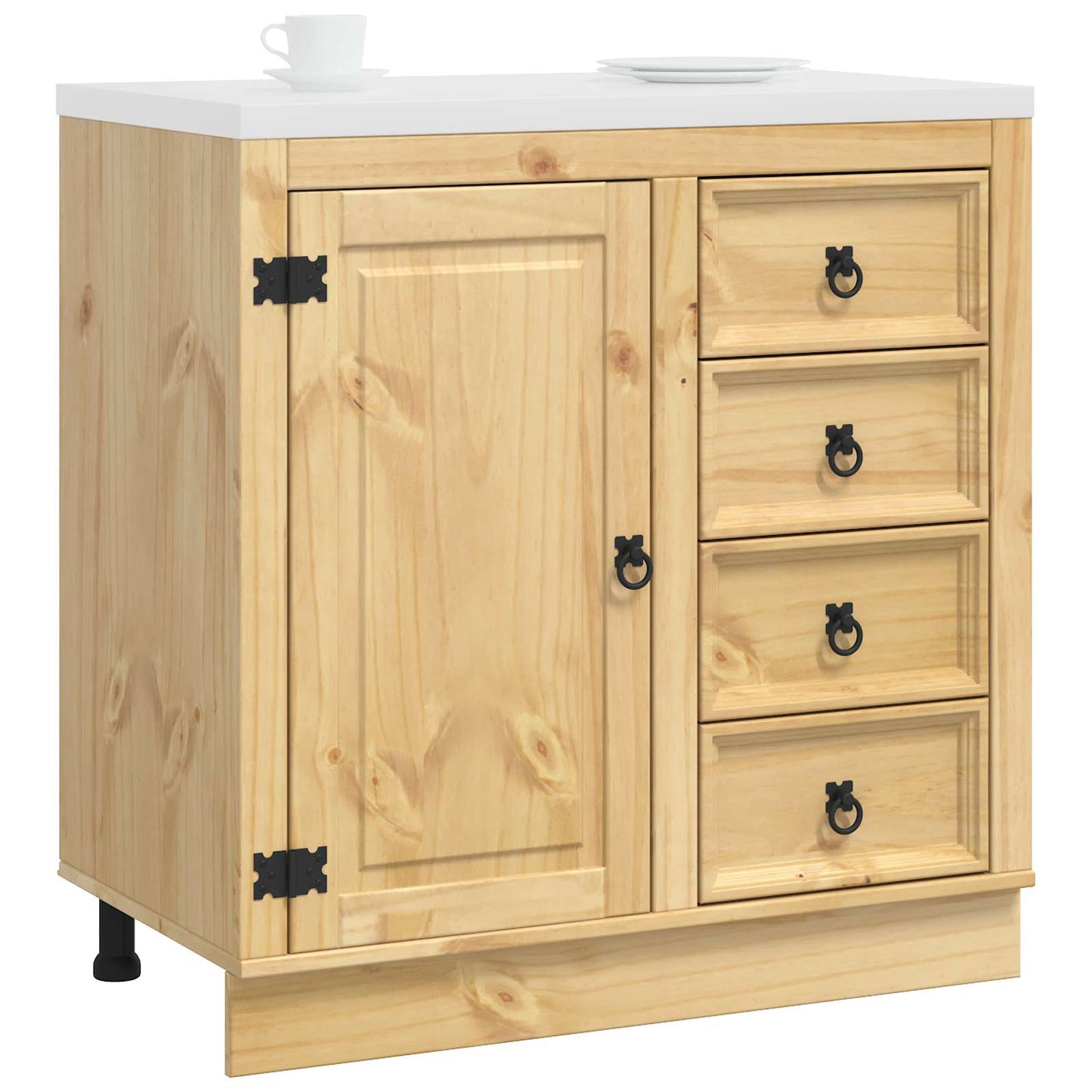 Cabinet SKI Honey Brown 80 x 46 x 81 cm Solid Pine Wood