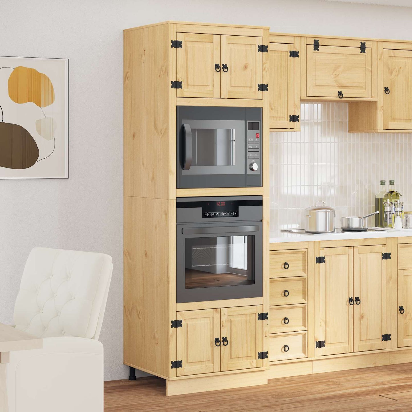 Cabinet SKI Honey Brown 66 x 58 x 207 cm Solid Pine Wood