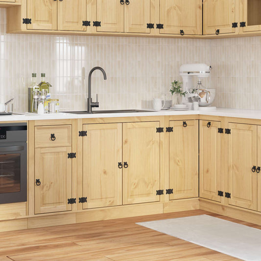 Cabinet SKI Honey Brown 80 x 46 x 81 cm Solid Pine Wood