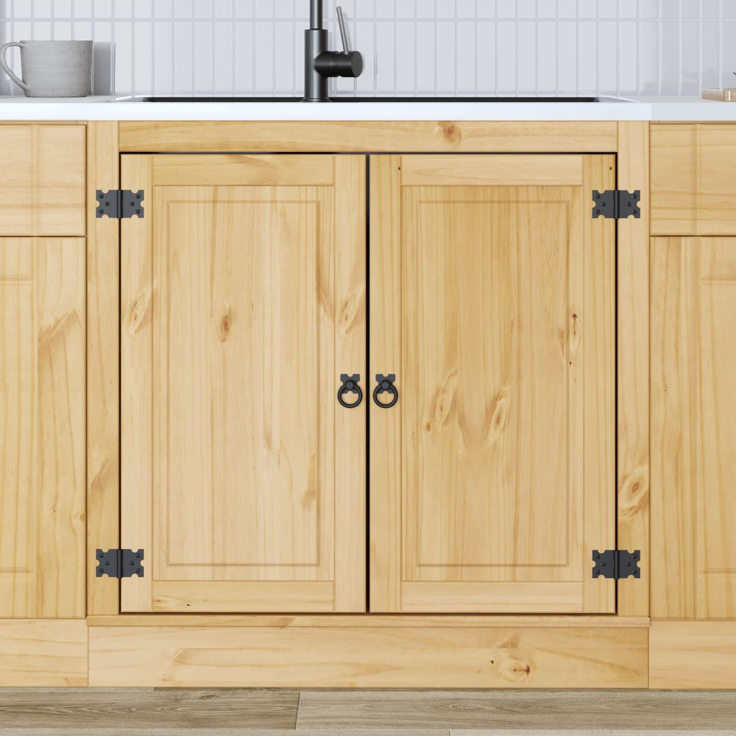 Cabinet SKI Honey Brown 80 x 46 x 81 cm Solid Pine Wood