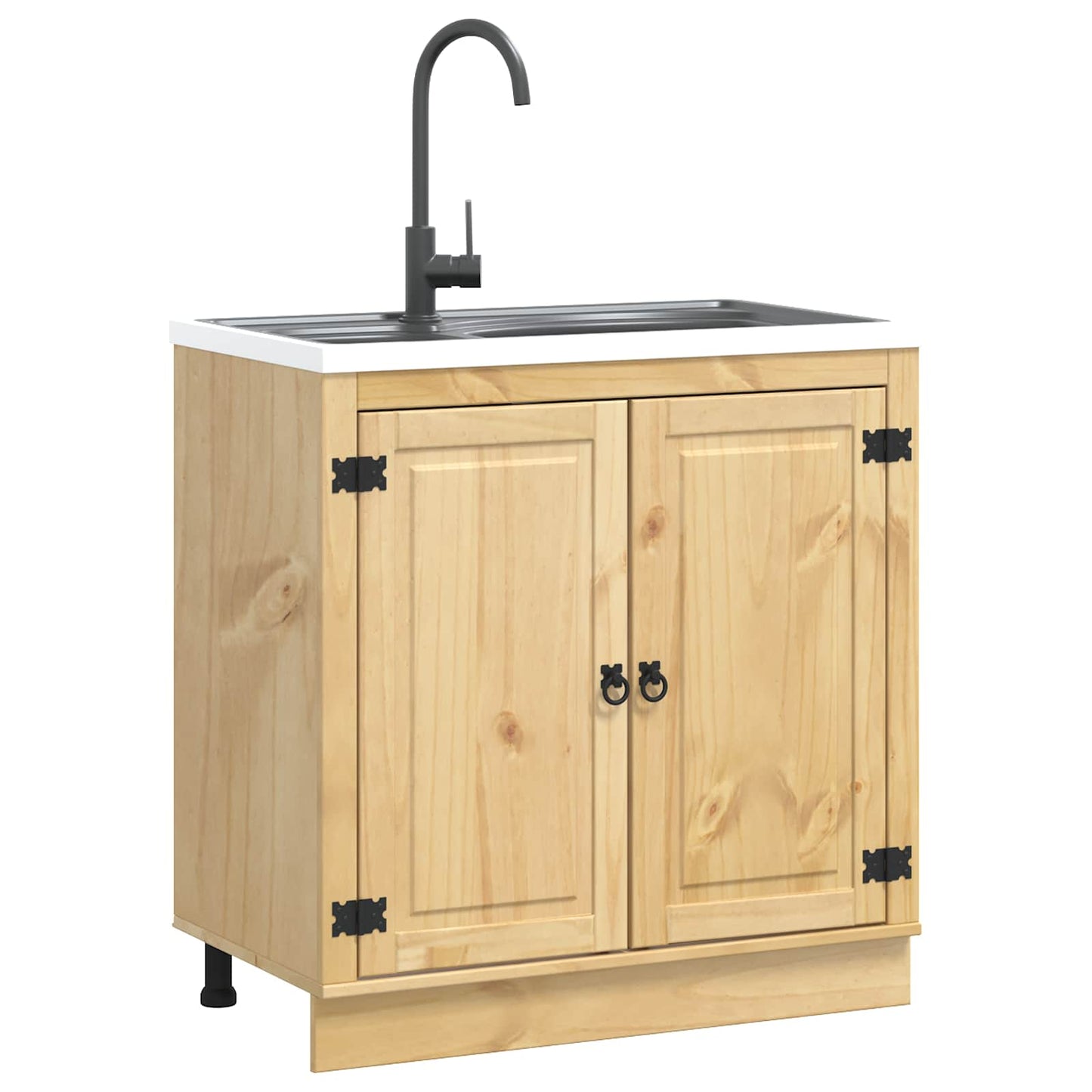 Cabinet SKI Honey Brown 80 x 46 x 81 cm Solid Pine Wood