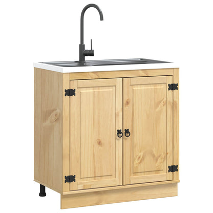 Cabinet SKI Honey Brown 80 x 46 x 81 cm Solid Pine Wood