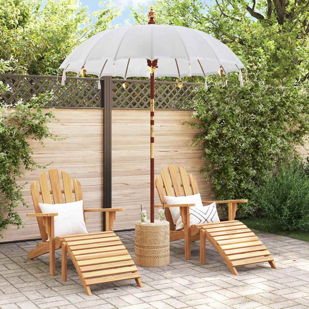 Balinese Parasol Cream 190 x 190 x 260 cm Cotton and solid wood