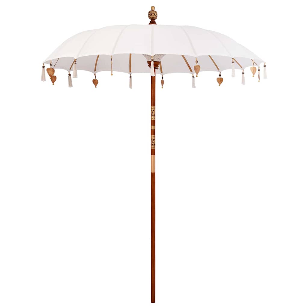 Balinese Parasol Cream 190 x 190 x 260 cm Cotton and solid wood