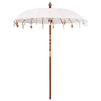 Balinese Parasol Cream 190 x 190 x 260 cm Cotton and solid wood