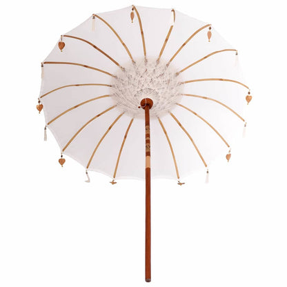 Balinese Parasol Cream 190 x 190 x 260 cm Cotton and solid wood