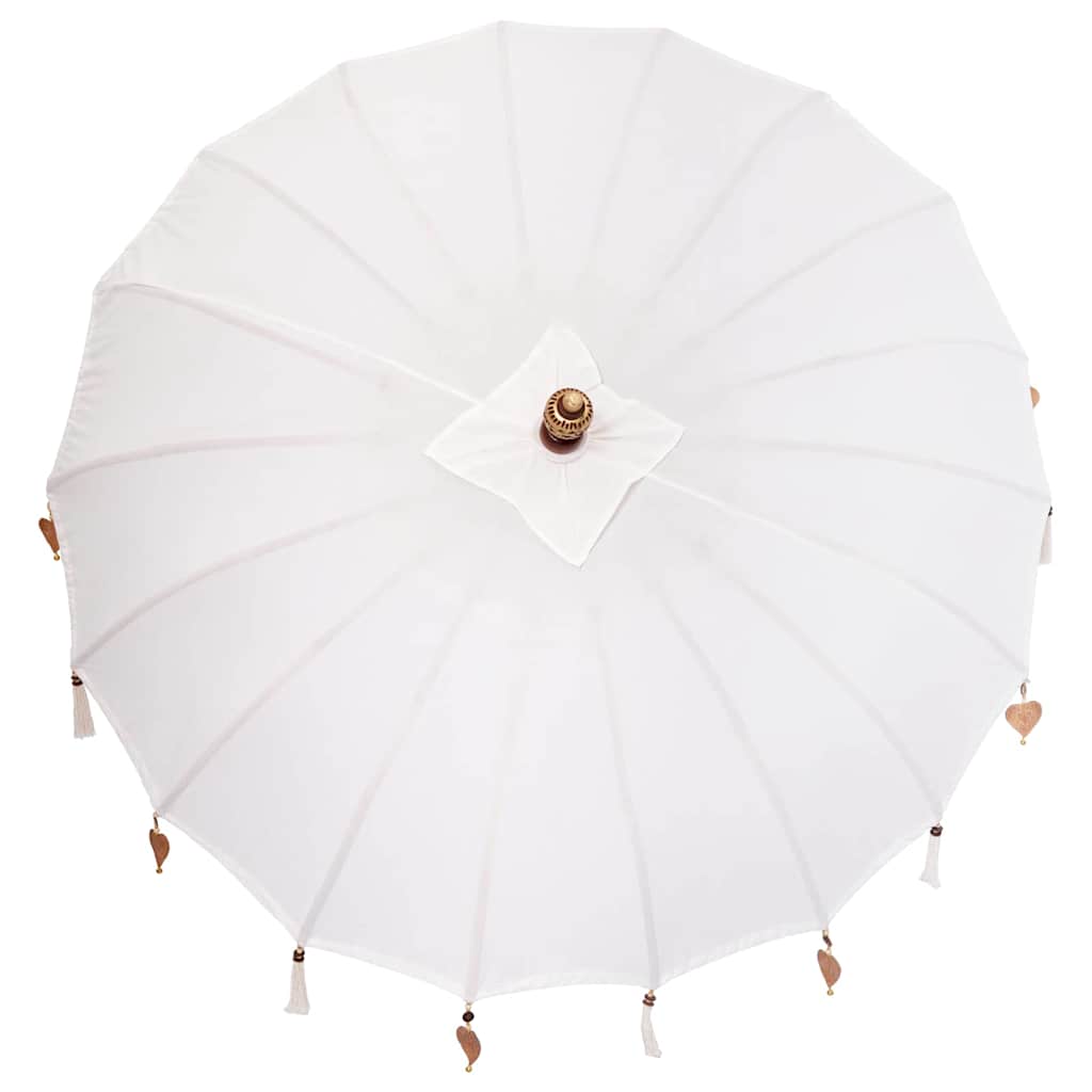 Balinese Parasol Cream 190 x 190 x 260 cm Cotton and solid wood