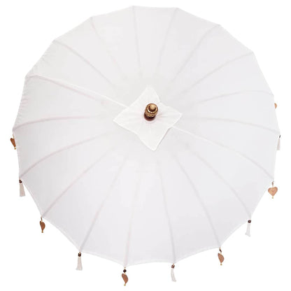 Balinese Parasol Cream 190 x 190 x 260 cm Cotton and solid wood