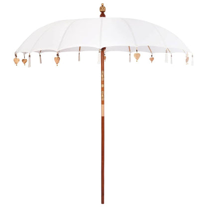 Balinese Parasol Cream 220 x 220 x 260 cm Cotton and solid wood