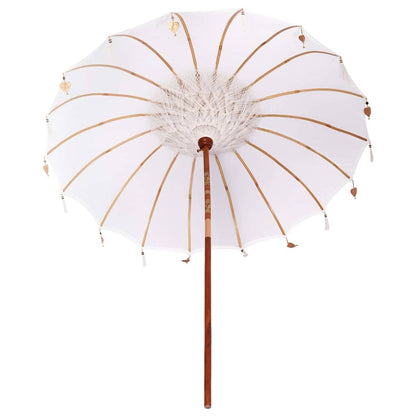 Balinese Parasol Cream 220 x 220 x 260 cm Cotton and solid wood