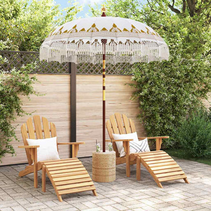 Balinese Parasol Cream 190 x 190 x 260 cm Cotton and solid wood
