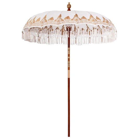 Balinese Parasol Cream 190 x 190 x 260 cm Cotton and solid wood