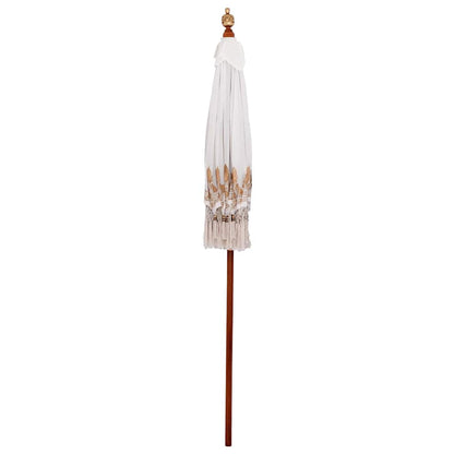 Balinese Parasol Cream 190 x 190 x 260 cm Cotton and solid wood