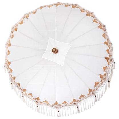 Balinese Parasol Cream 190 x 190 x 260 cm Cotton and solid wood