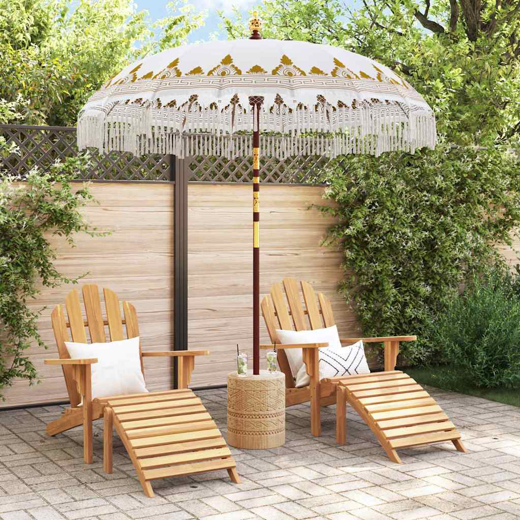 Balinese Parasol Cream 215 x 215 x 260 cm Cotton and solid wood