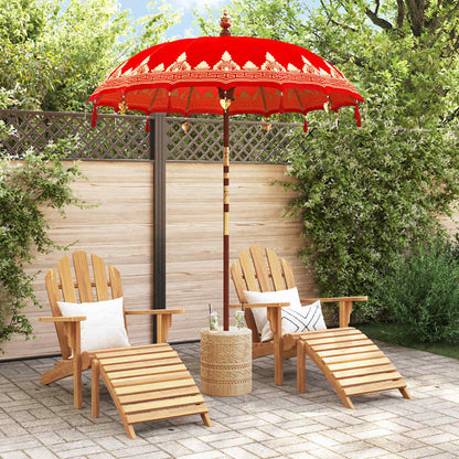 Balinese Parasol Red (180-190) x 260 cm Cotton and Wood