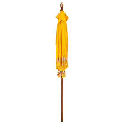 Balinese Parasol Yellow 215 x 215 x 260 cm Cotton and Wood