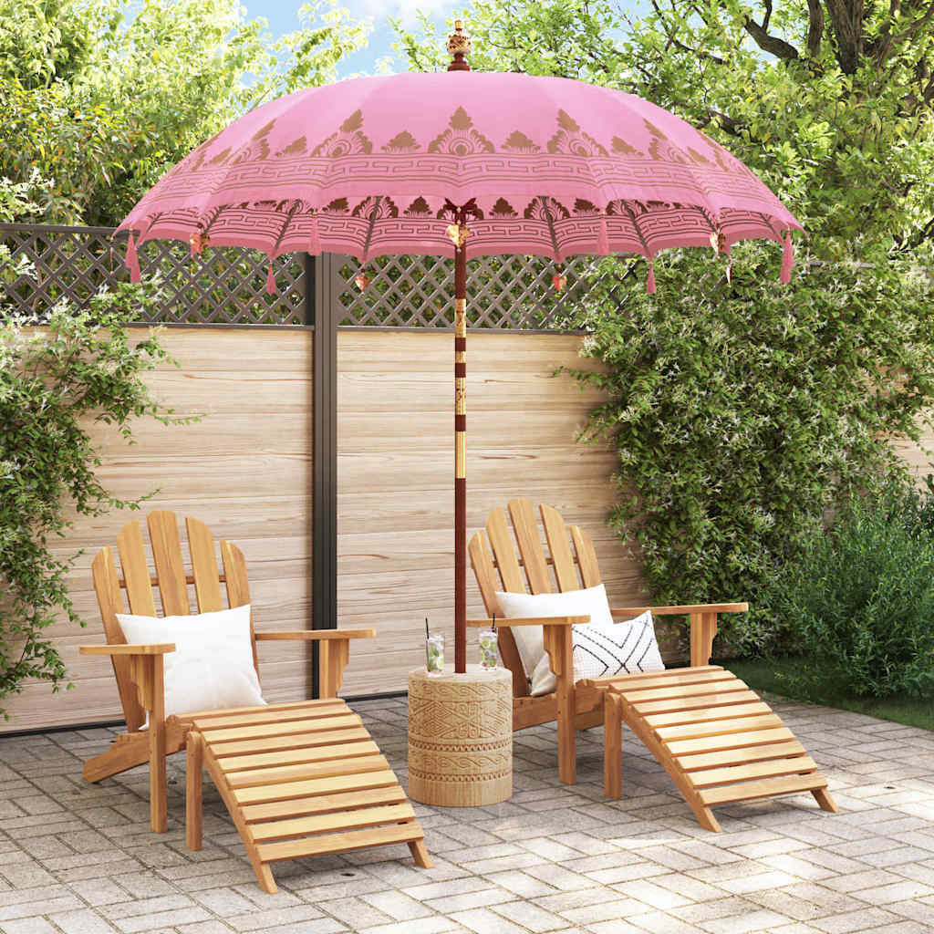 Balinese Parasol Pink 215 x 215 x 260 cm Cotton and Wood