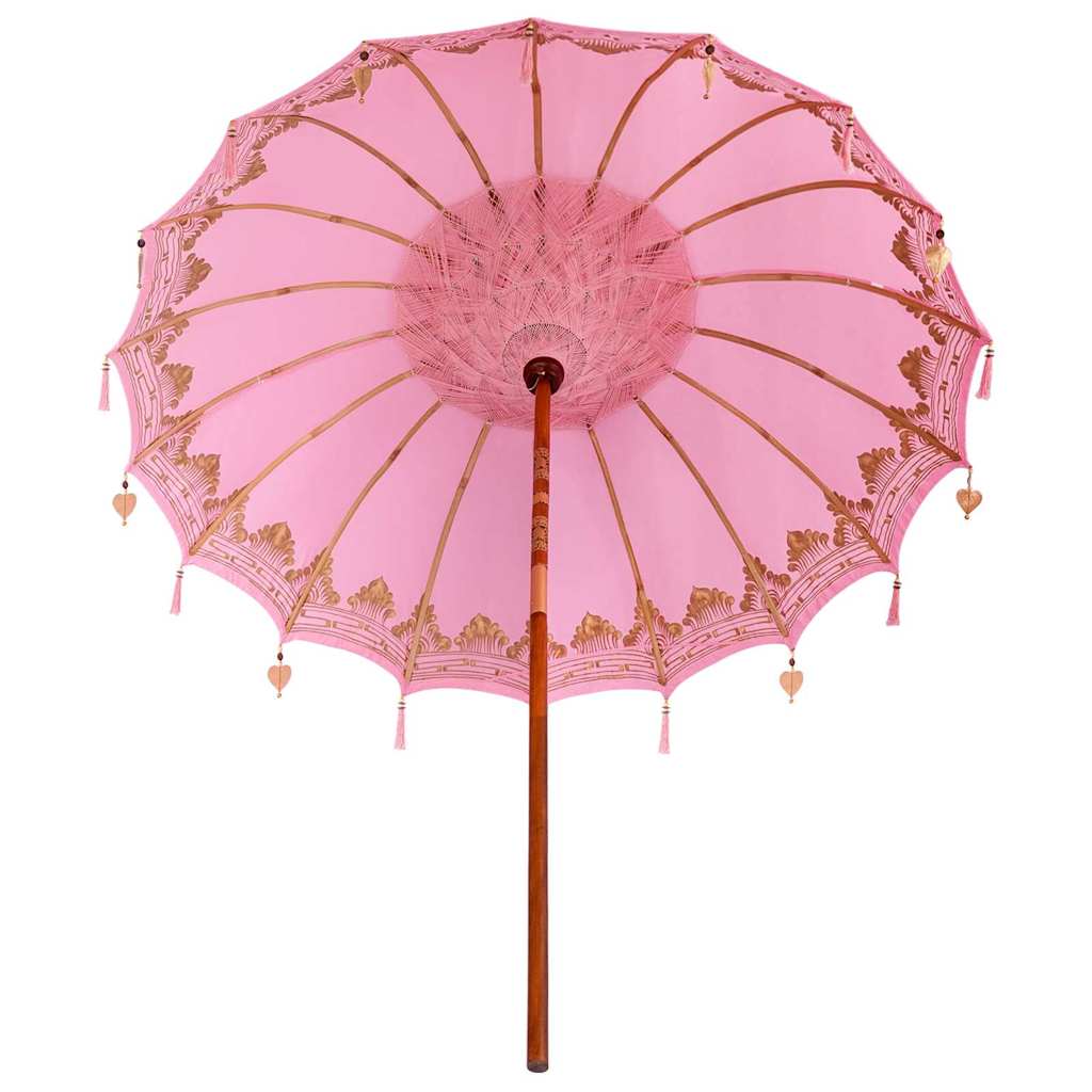 Balinese Parasol Pink 215 x 215 x 260 cm Cotton and Wood