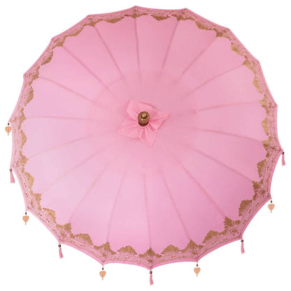Balinese Parasol Pink 215 x 215 x 260 cm Cotton and Wood