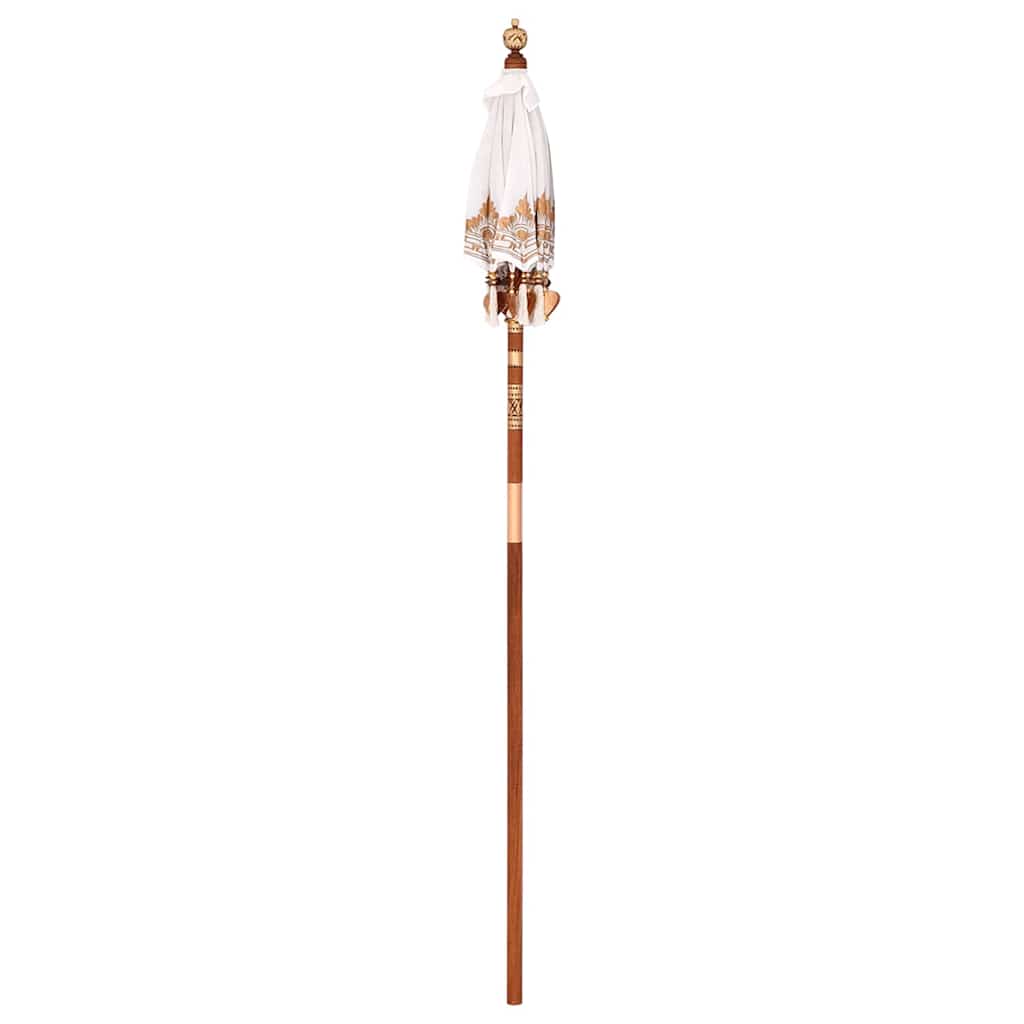 Balinese Parasol Cream 125 x 125 x 260 cm Cotton and Wood